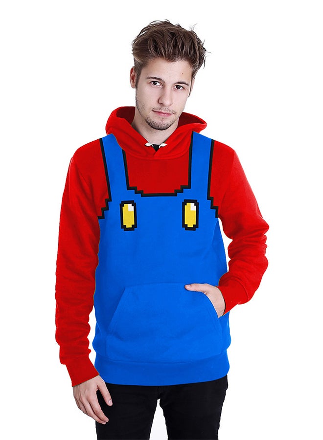 NADANBAO 3D Printing Long Sleeve Hoodie Red/Blue  - Image 3