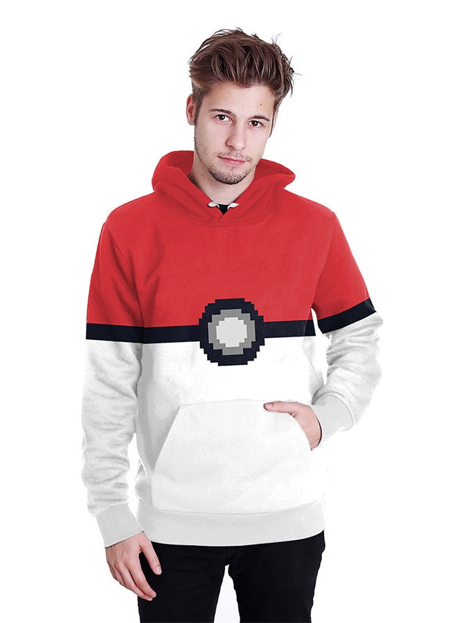 NADANBAO 3D Printing Long Sleeve Hoodie Red/White/Black  - Image 3