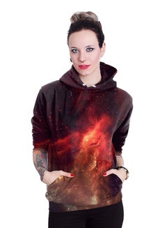 NADANBAO 3D Printing Long Sleeve Hoodie Red  - Image 4