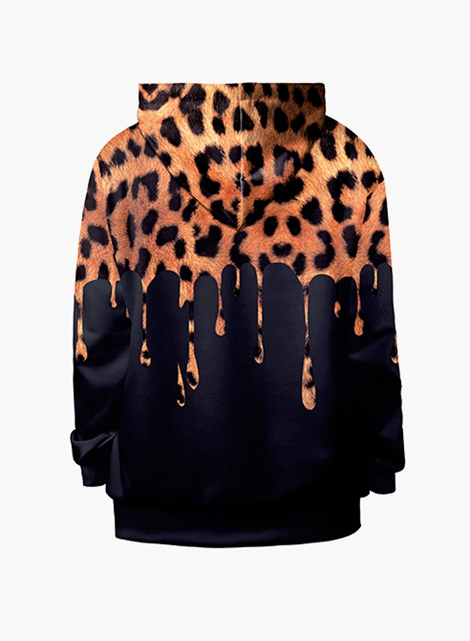 NADANBAO 3D Printing Long Sleeve Hoodie Orange/Black  - Image 2