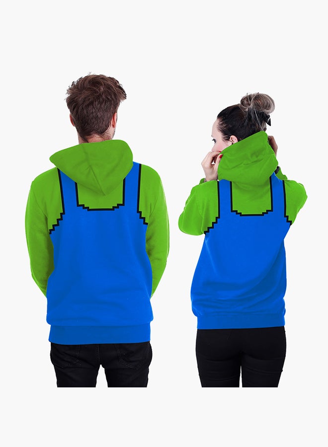 نادانباو هودي بأكمام طويلة وطبعة ثلاثية الأبعاد أزرق / أخضر - Image 2
