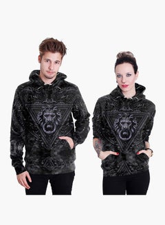 NADANBAO 3D Printing Long Sleeve Hoodie Black  - Image 1