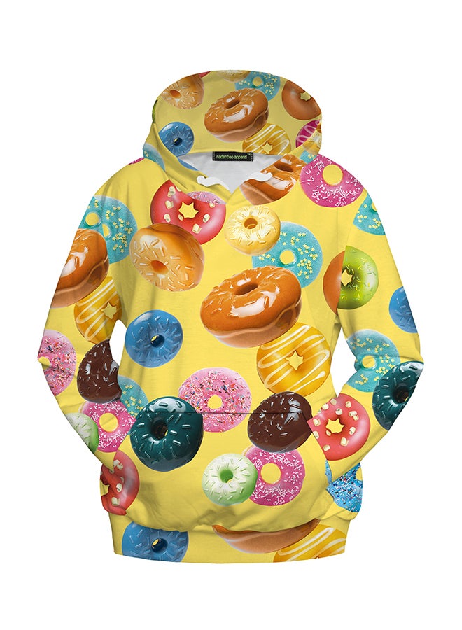 NADANBAO 3D Printing Long Sleeve Hoodie Yellow/Pink/Orange  - Image 1