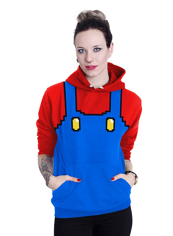 NADANBAO 3D Printing Long Sleeve Hoodie Red/Blue  - Image 4