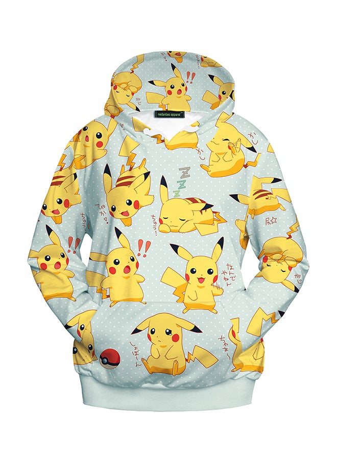 NADANBAO 3D Printing Long Sleeve Hoodie Green/Yellow  - Image 1