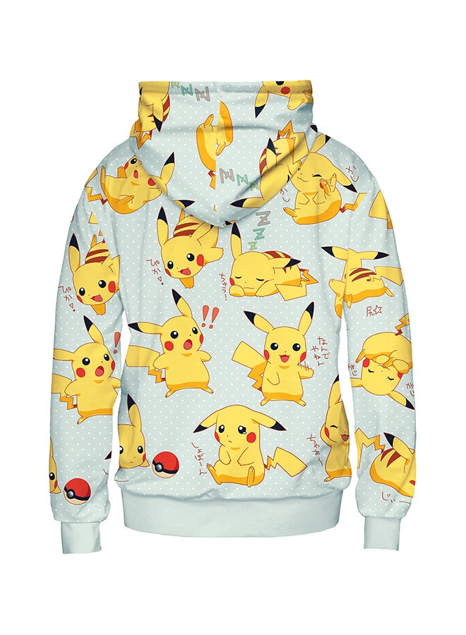 NADANBAO 3D Printing Long Sleeve Hoodie Green/Yellow  - Image 2