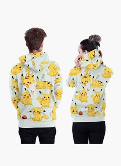 NADANBAO 3D Printing Long Sleeve Hoodie Green/Yellow  - Image 4