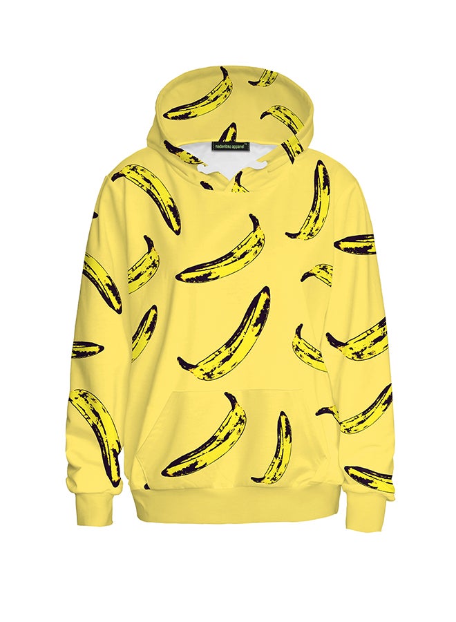 NADANBAO 3D Printing Long Sleeve Hoodie Yellow  - Image 1
