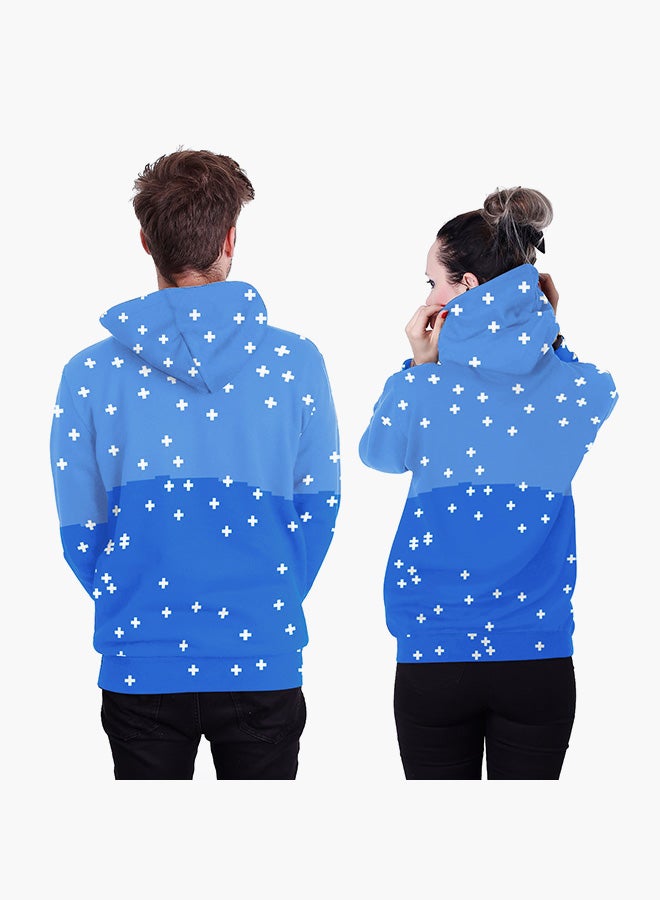 NADANBAO 3D Printing Long Sleeve Hoodie Blue - Image 2
