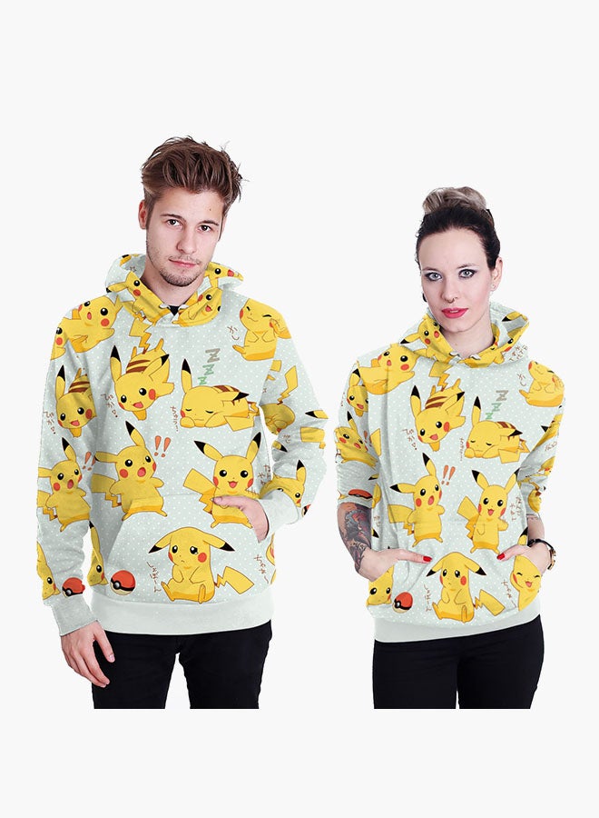 NADANBAO 3D Printing Long Sleeve Hoodie Green/Yellow  - Image 3