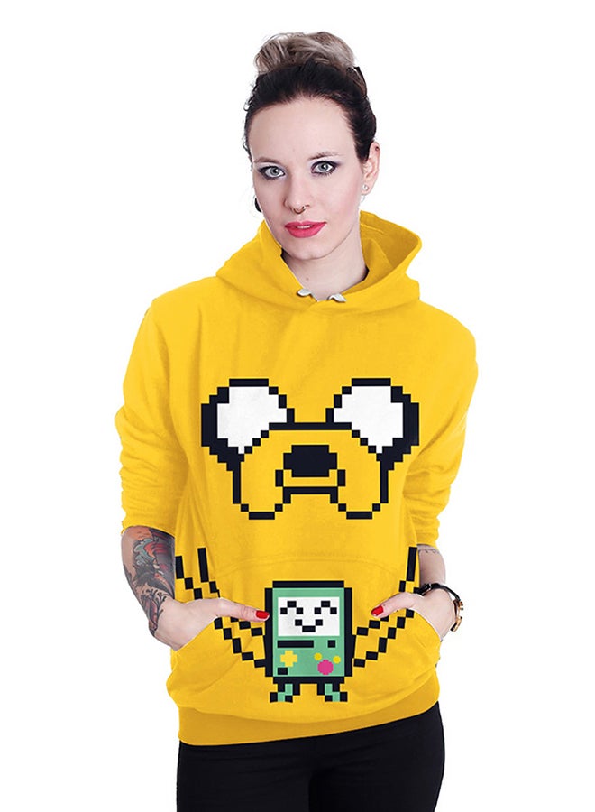 NADANBAO 3D Printing Long Sleeve Hoodie Yellow  - Image 4