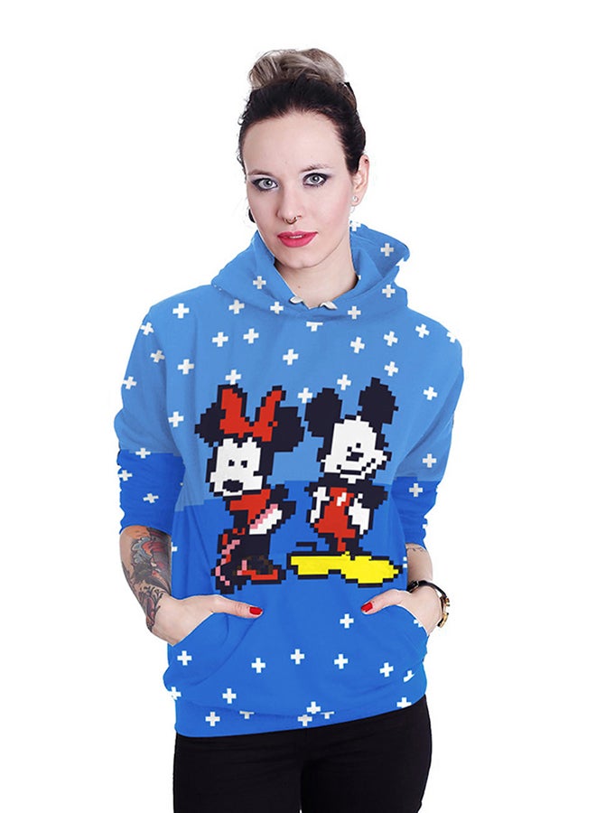 NADANBAO 3D Printing Long Sleeve Hoodie Blue - Image 4