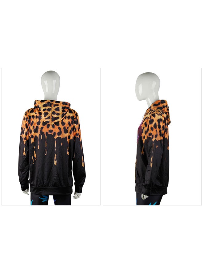 NADANBAO 3D Printing Long Sleeve Hoodie Orange/Black  - Image 3