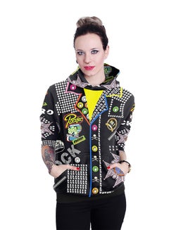 NADANBAO 3D Printing Long Sleeve Hoodie Black/Yellow  - Image 4
