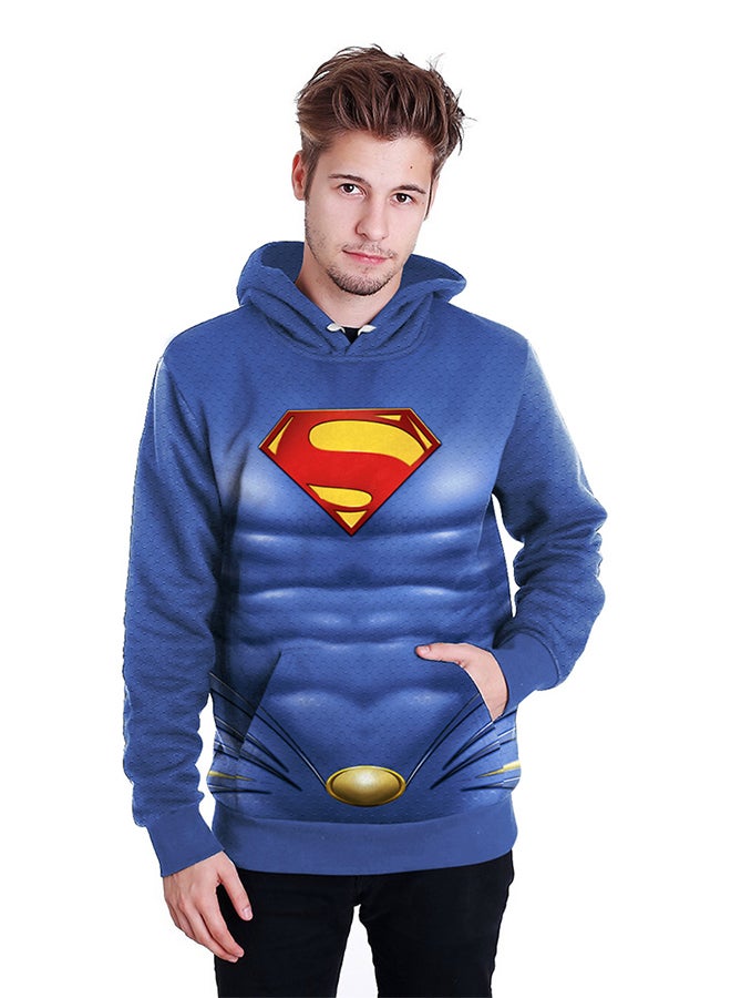 NADANBAO 3D Printing Long Sleeve Hoodie Blue  - Image 3