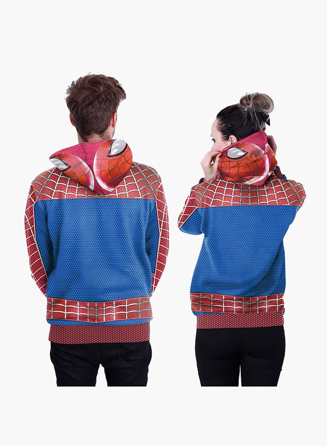 NADANBAO 3D Printing Long Sleeve Hoodie Red/Blue  - Image 2