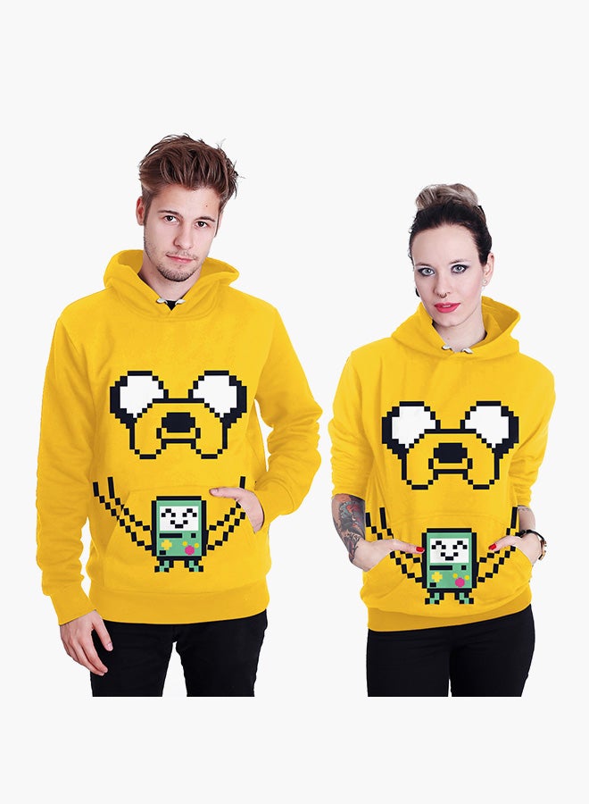NADANBAO 3D Printing Long Sleeve Hoodie Yellow  - Image 1