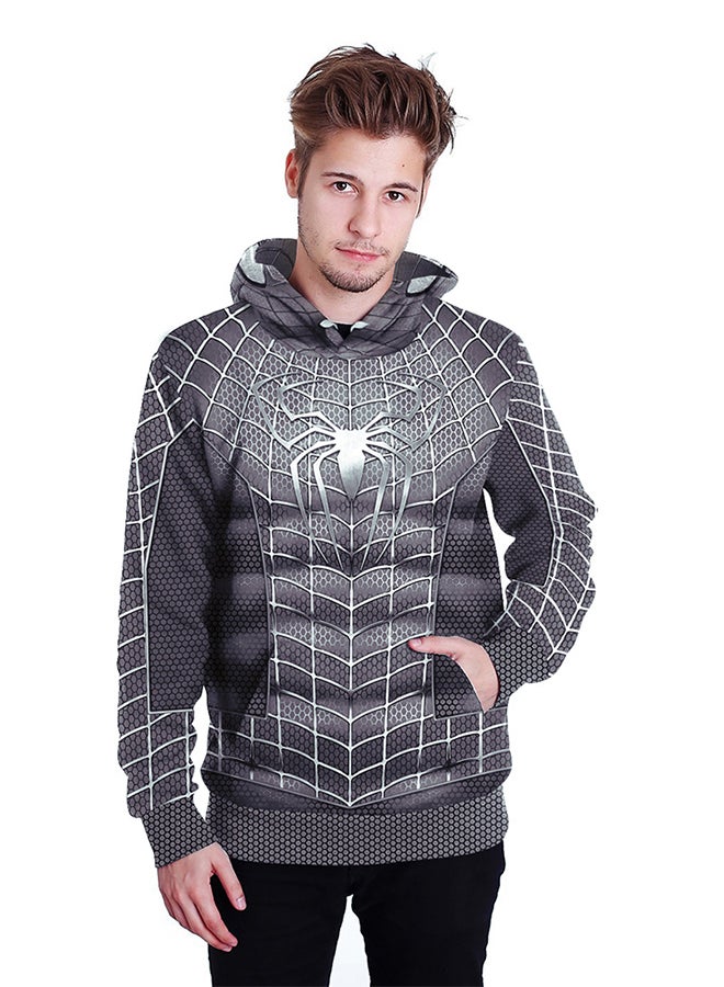 NADANBAO 3D Printing Long Sleeve Hoodie Grey  - Image 3