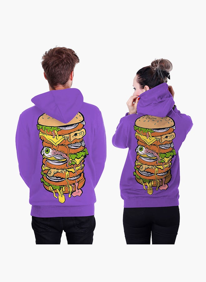 NADANBAO 3D Printing Long Sleeve Hoodie Purple/Brown  - Image 2