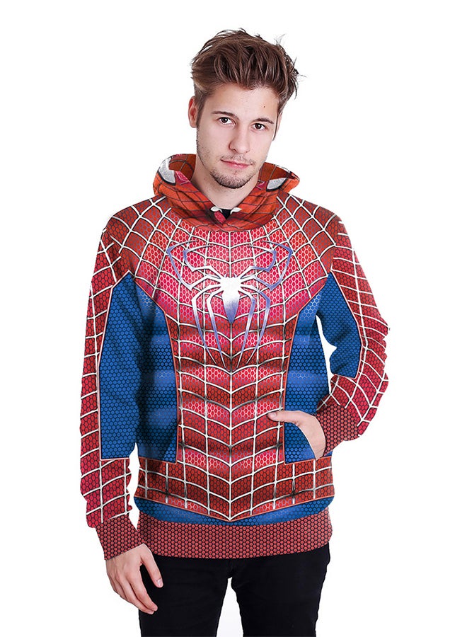 NADANBAO 3D Printing Long Sleeve Hoodie Red/Blue  - Image 3