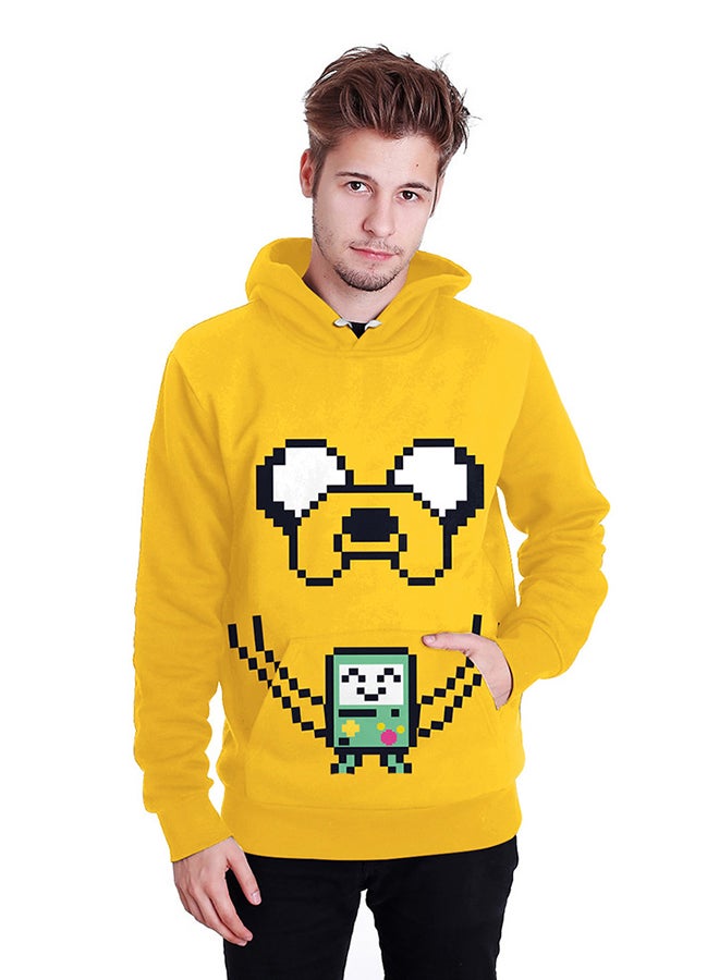 NADANBAO 3D Printing Long Sleeve Hoodie Yellow  - Image 3