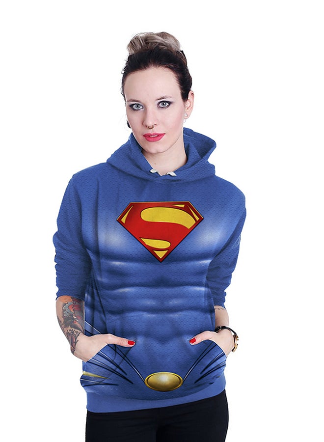 NADANBAO 3D Printing Long Sleeve Hoodie Blue  - Image 4