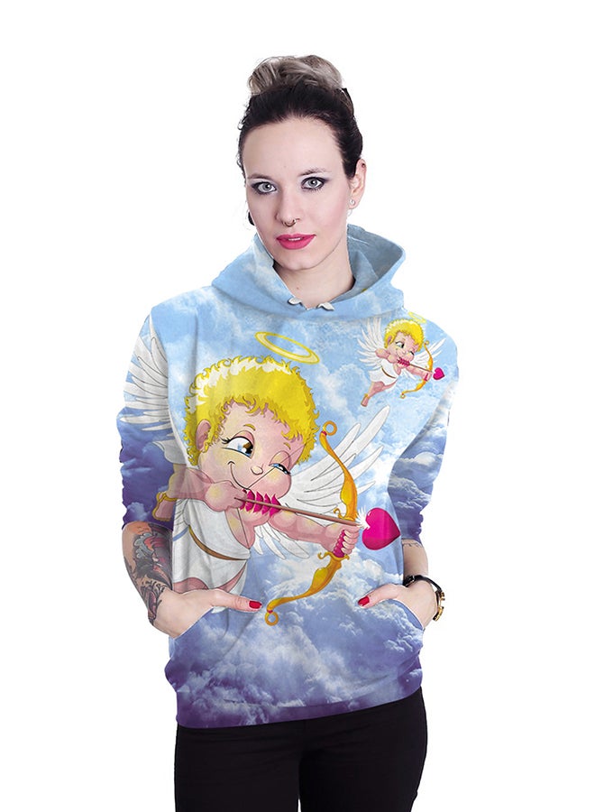 NADANBAO 3D Printing Long Sleeve Hoodie Blue/Yellow  - Image 4