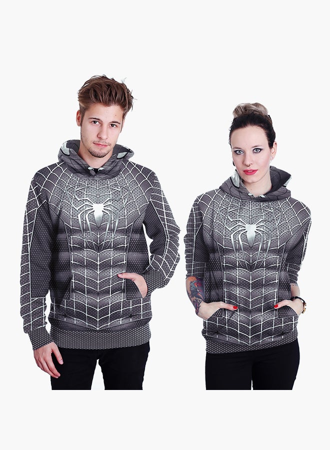 NADANBAO 3D Printing Long Sleeve Hoodie Grey  - Image 1