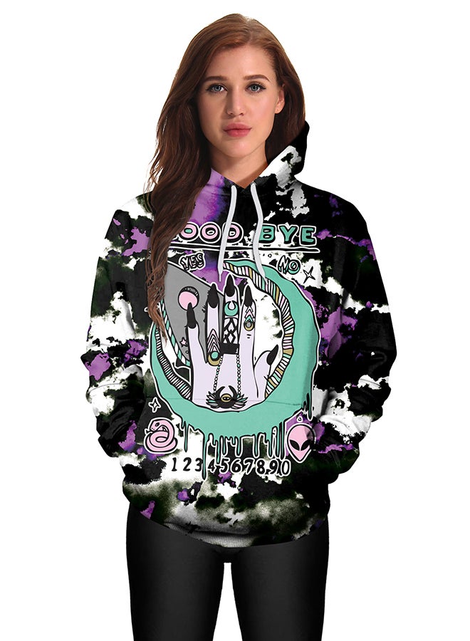 NADANBAO 3D Printing Long Sleeve Hoodie Black/Purple/Blue - Image 3