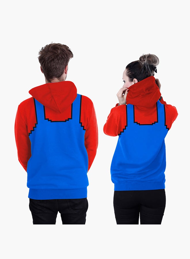 NADANBAO 3D Printing Long Sleeve Hoodie Red/Blue  - Image 2