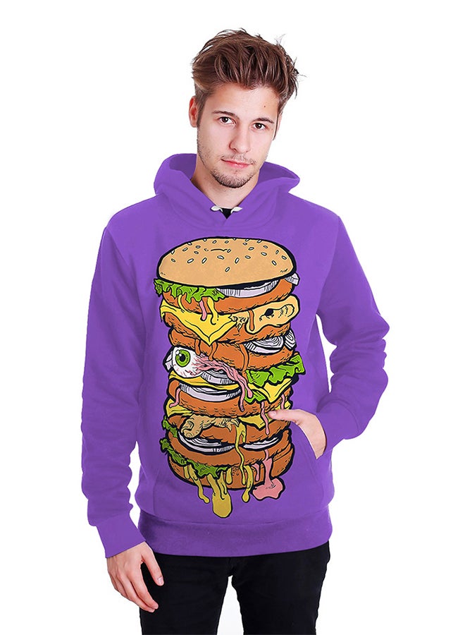 NADANBAO 3D Printing Long Sleeve Hoodie Purple/Brown  - Image 3