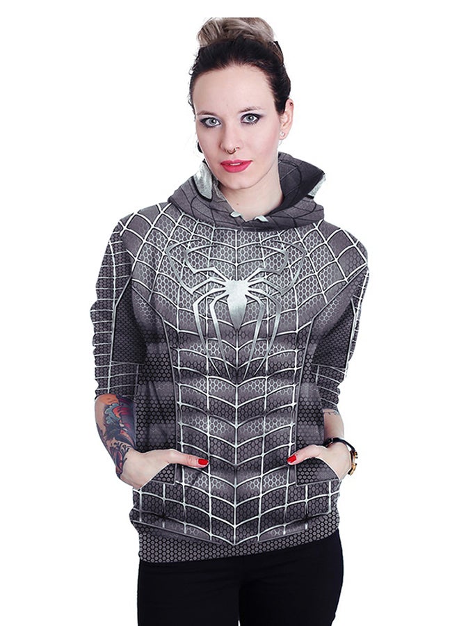 NADANBAO 3D Printing Long Sleeve Hoodie Grey  - Image 4