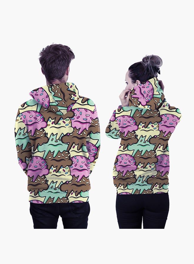 NADANBAO 3D Printing Long Sleeve Hoodie Brown/Yellow/Pink  - Image 2