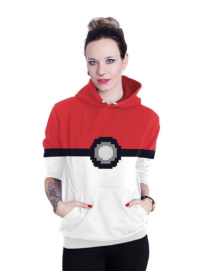 NADANBAO 3D Printing Long Sleeve Hoodie Red/White/Black  - Image 4