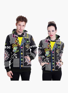 NADANBAO 3D Printing Long Sleeve Hoodie Black/Yellow  - Image 1