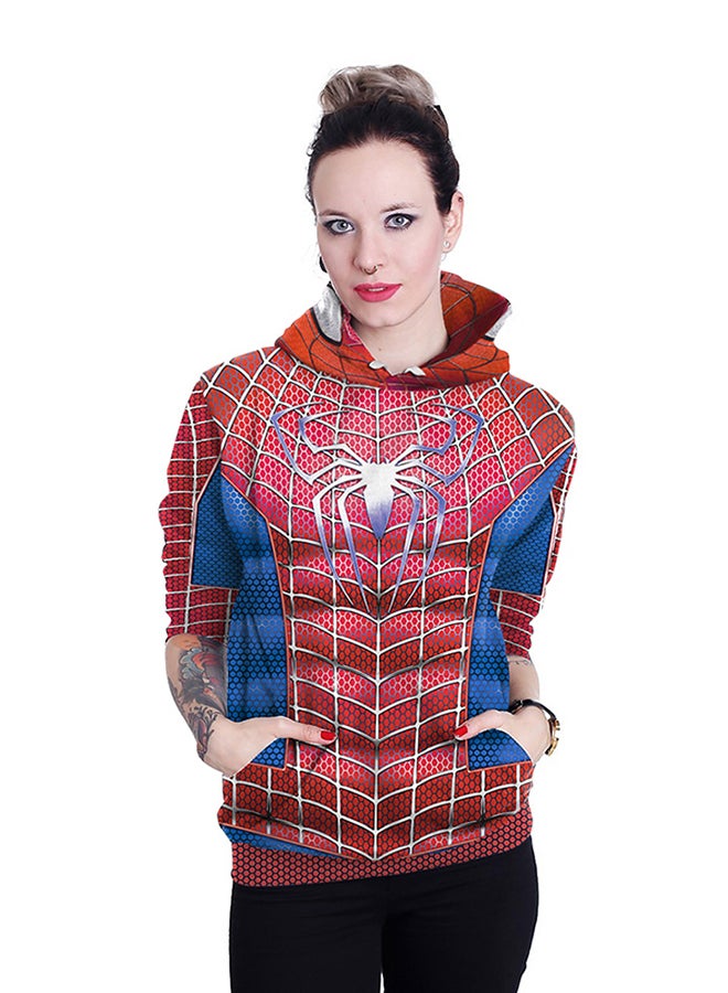 NADANBAO 3D Printing Long Sleeve Hoodie Red/Blue  - Image 4