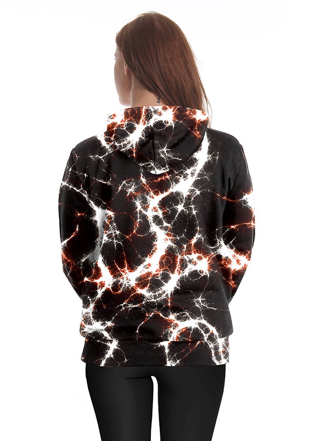 NADANBAO 3D Printing Long Sleeve Hoodie Black/White/Purple  - Image 4