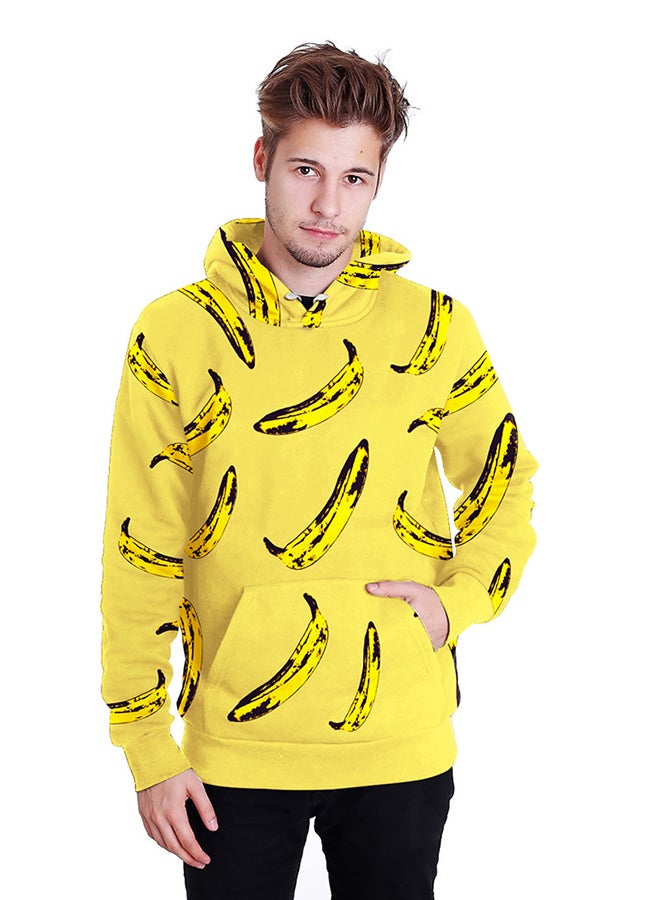 NADANBAO 3D Printing Long Sleeve Hoodie Yellow  - Image 3