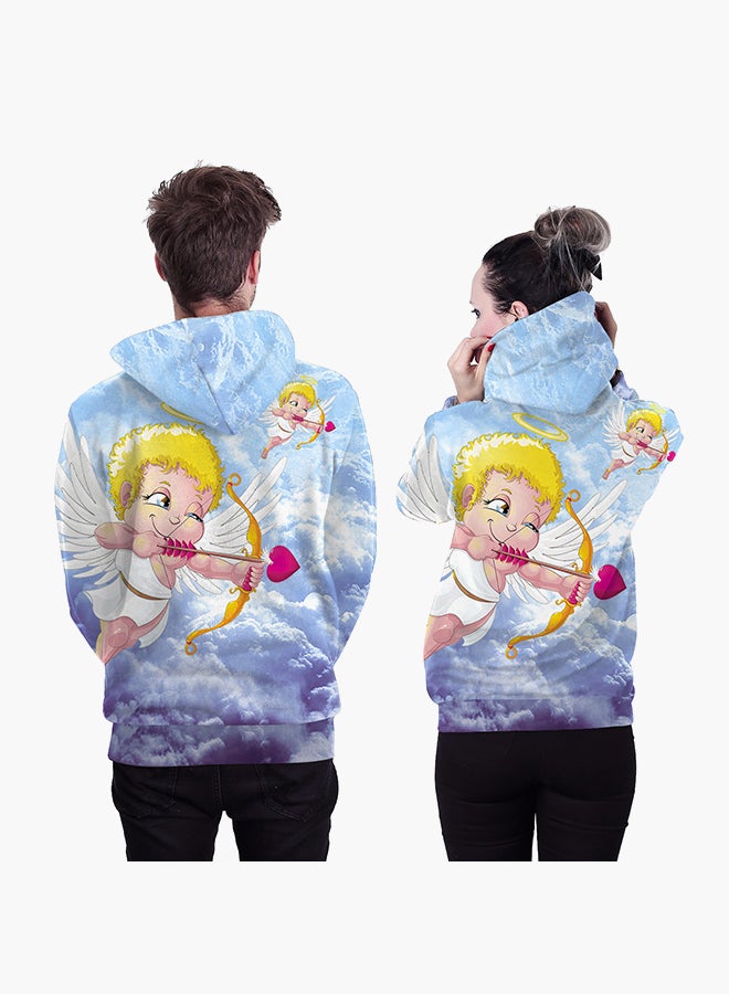 NADANBAO 3D Printing Long Sleeve Hoodie Blue/Yellow  - Image 2