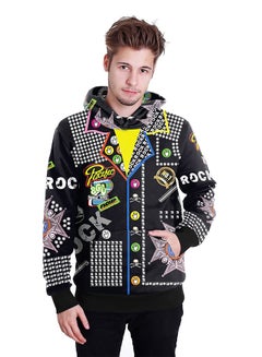 NADANBAO 3D Printing Long Sleeve Hoodie Black/Yellow  - Image 3