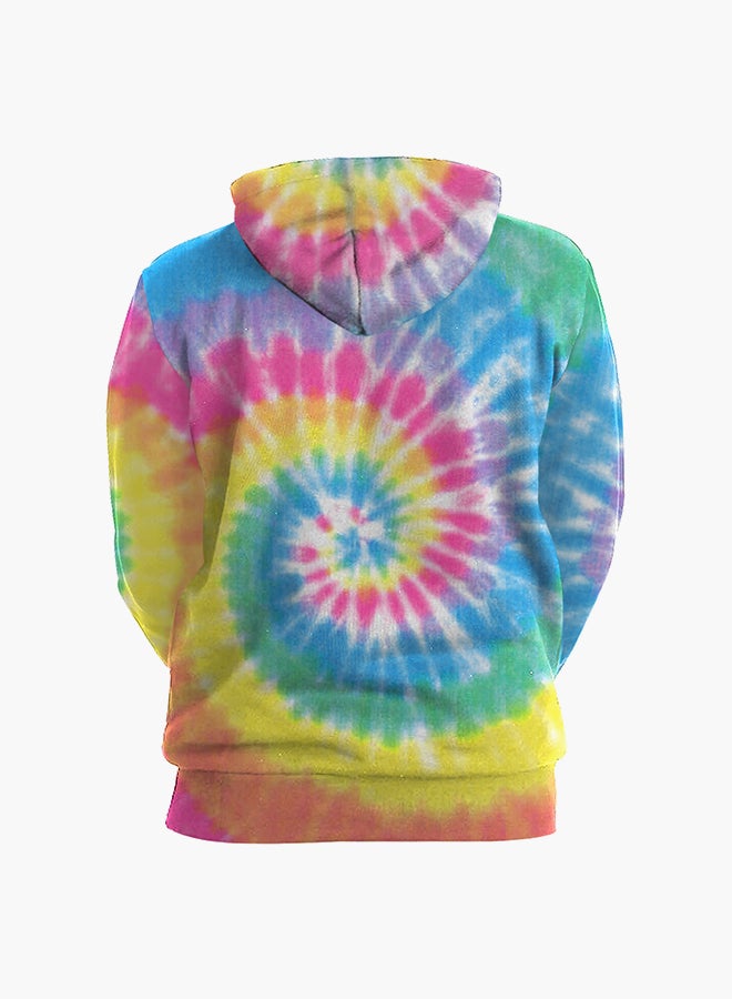 NADANBAO 3D Printing Long Sleeve Hoodie Blue/Yellow  - Image 2