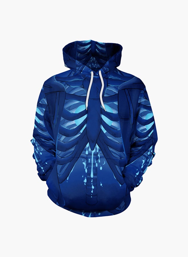 NADANBAO 3D Printing Long Sleeve Hoodie Blue - Image 1