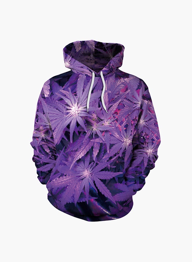 NADANBAO 3D Printing Long Sleeve Hoodie Purple - Image 1