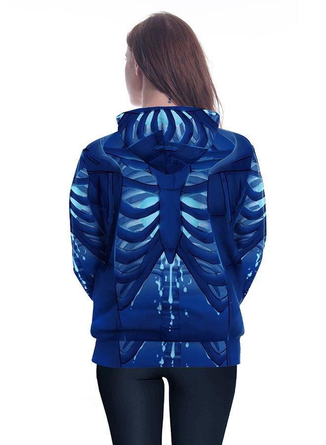 NADANBAO 3D Printing Long Sleeve Hoodie Blue - Image 4