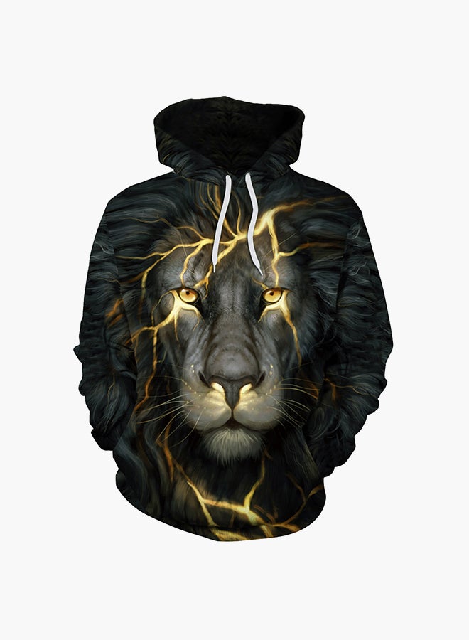 NADANBAO 3D Printing Long Sleeve Hoodie Black/Yellow  - Image 1