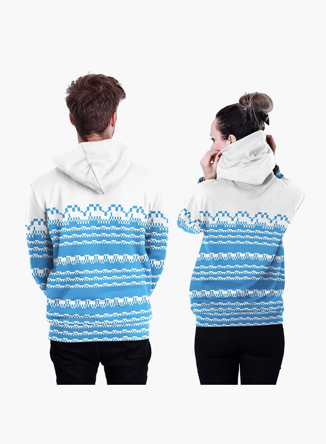 NADANBAO 3D Printing Long Sleeve Hoodie Blue/White/Yellow  - Image 2