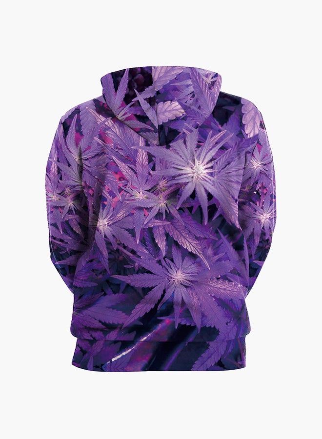 NADANBAO 3D Printing Long Sleeve Hoodie Purple - Image 2