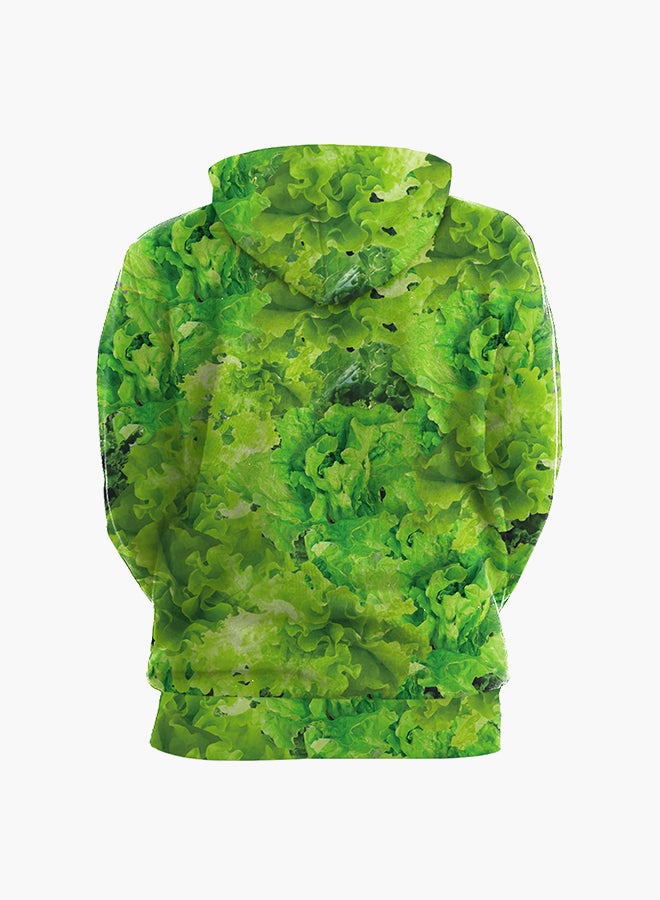 NADANBAO 3D Printing Long Sleeve Hoodie Green/Red - Image 2