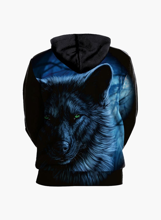 NADANBAO 3D Printing Long Sleeve Hoodie Blue  - Image 2
