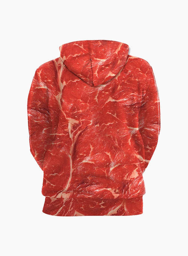 NADANBAO 3D Printing Long Sleeve Hoodie Red - Image 2